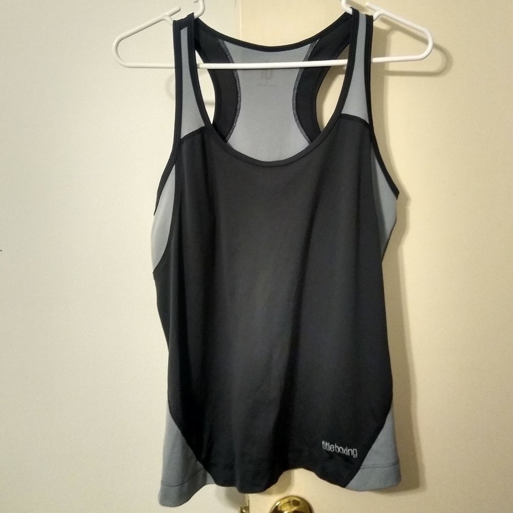 COPY - Title Boxing Women's (XL)Dark & Light GrayTank Top w/ Scooped Neck & Rac…